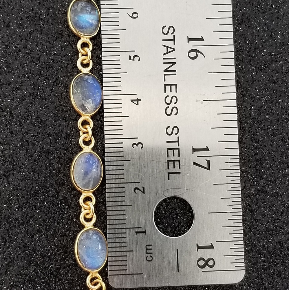 Rainbow moonstone gold plated choker necklace - Picture 6 of 6